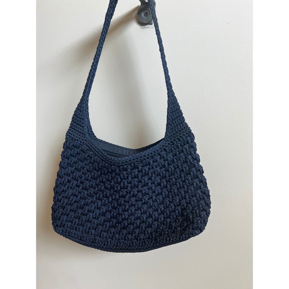 The Sak Original Navy Blue Crochet Hobo Bag Shoulder Bag Purse - Picture 1 of 9